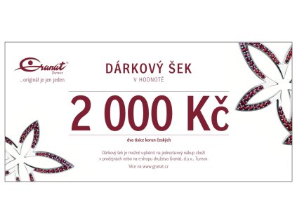 '24 Dárkový šek 2000 Kč