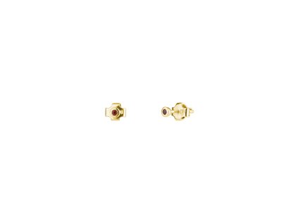 Silver earring with czech garnet, gold plated, 1 pc