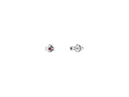 Silver earring with czech garnet, rhodium plated, 1 pc