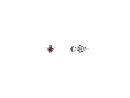 Silver earring with czech garnet, rhodium plated, 1 pc